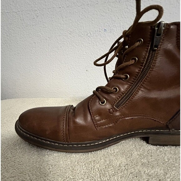 Steve Madden Men\'s Size 10 M-trader Cognac Lace-up and Side Zipper Combat Boots main image 5